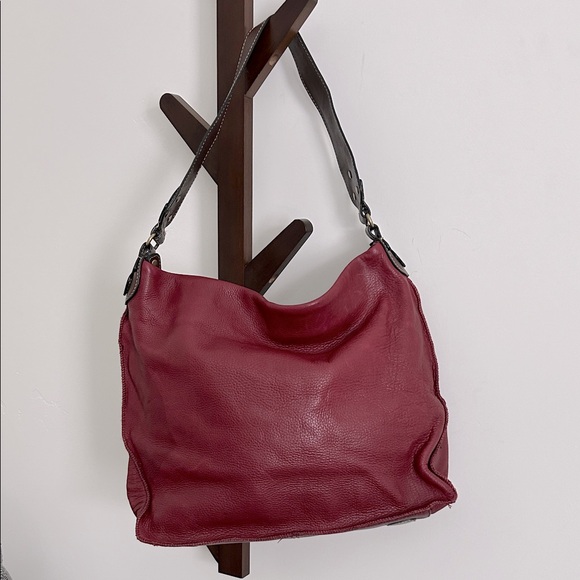 Sereta Dark Red Leather Shoulder Bag - Picture 1 of 10
